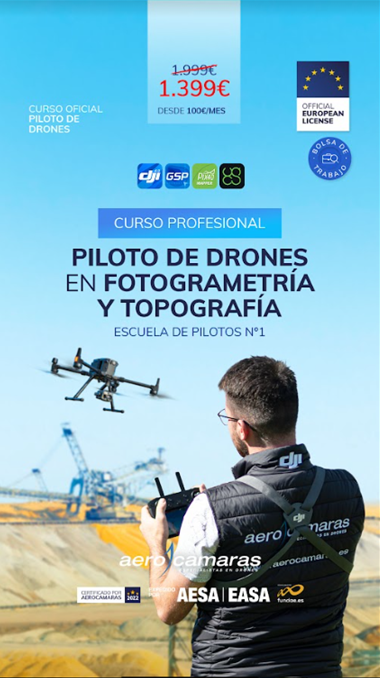 Curso profesional de piloto de drones en fotogrametría y topografía